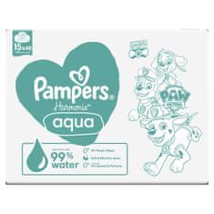 Pampers Vlažni robčki Harmony Aqua Baby 15 paketov = 720 robčkov