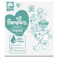 Pampers Vlažni robčki Harmony Aqua Baby 15 paketov = 720 robčkov