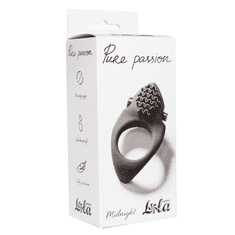 Lola Games Pure Passion Polnočni vibracijski obroček Black - Black