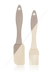 Banquet Lopatka 19 cm + gobica 17 cm, silikonska, plastični ročaj, mešanica barv, komplet 2.