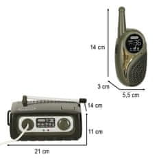 Ikonka Vojaški set treh walkie talkie postaj doseg do 300m 