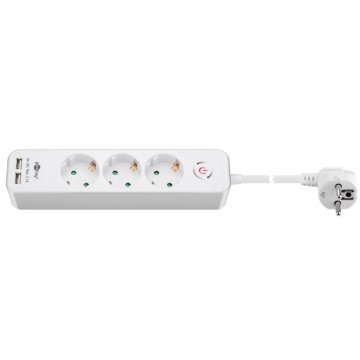 Goobay 1,5m podaljšek s 3 vtičnicami Schuko 2x USB2.0 vtičnicami razdelilec