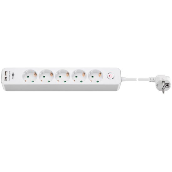 Goobay 1,5m podaljšek s 5 vtičnicami Schuko 2x USB2.0 razdelilec