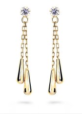 Cutie Jewellery Očarljivi zlati uhani z verižicami Z5033-20-10-X-1