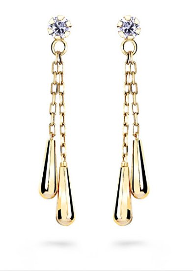 Cutie Jewellery Očarljivi zlati uhani z verižicami Z5033-20-10-X-1