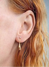 Cutie Jewellery Očarljivi zlati uhani z verižicami Z5033-20-10-X-1