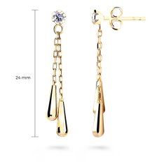 Cutie Jewellery Očarljivi zlati uhani z verižicami Z5033-20-10-X-1