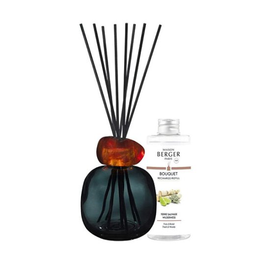 Maison Berger Paris Darilni set aroma difuzor Mineral Black + polnilo Wilderness 180 ml