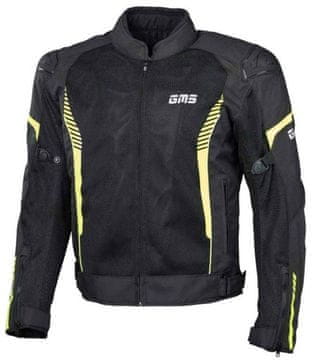GMS moto Poletna motoristična jakna z brezrokavnikom Samu Mesh, črna/rumena