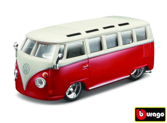 BBurago 1:32 Volkswagen Van Samba Rdeče-bela