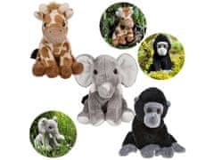 Charlie Bears Charlie Bears Komplet treh maskote iz serije Cuddle Cubs: žirafa, slon, gorila - plišasti, kot nalašč za dojenčke, 13 cm