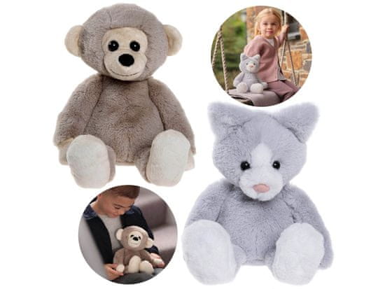 Charlie Bears Charlie Bears, Komplet dveh plišastih igrač iz serije Bear&Me: opica Cheeky in mačka Puddy – idealno za otroke