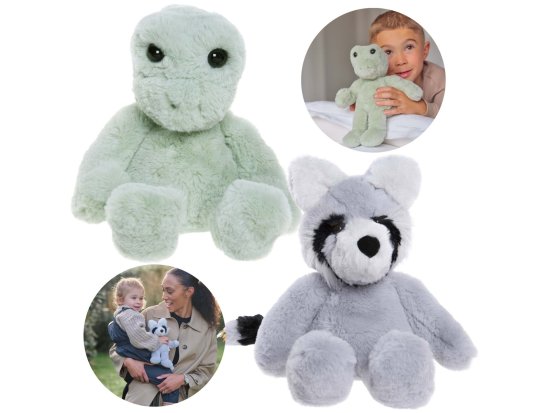 Charlie Bears Charlie Bears, Komplet dveh plišastih igrač iz serije Bear&Me: žaba Freddie in rakun Riley – idealno za otroke