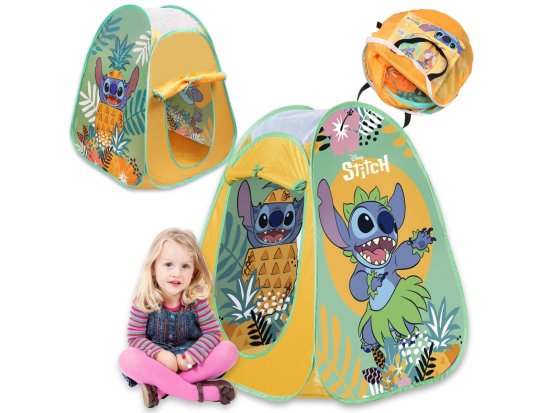 Disney DISNEY Lilo in Stitch Šotor SAMOZLOŽLJIV za otroke, za vrt in dom, PLAŽA, pokrov z ročajem 75x75x90 cm