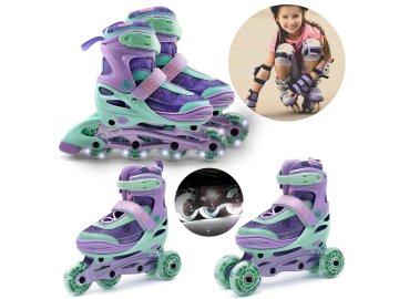 Disney DISNEY Ledeno kraljestvo Soft Boot 3v1 rolke za otroke, nastavljive, LED - klasične, trening, koleščke