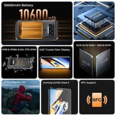 Oukitel WP38 4G Robustni mobilni telefon 6.52-inch 10600mAh Baterija 13MP Kamera Android 13(12GB+256GB NFC)