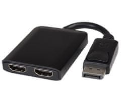 PremiumCord MST DisplayPort 1.2 - 2x HDMI adapter, podaljšek+zrcalo+2 slike, 4K*2K@60Hz