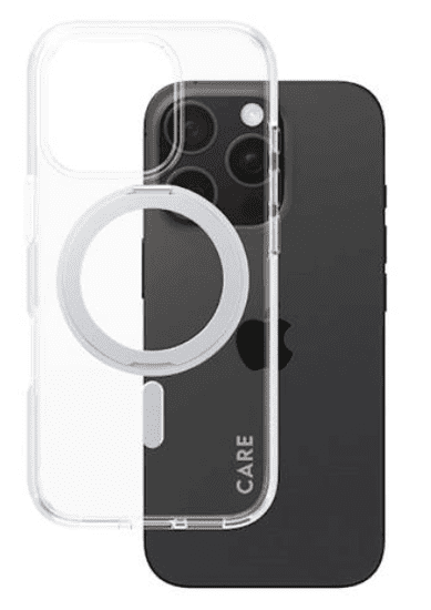 PanzerGlass Care Kickstand ovitek za iPhone 16 Pro, srebrn (1326)