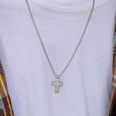 Diverse Moška jeklena ogrlica Cross N1000508