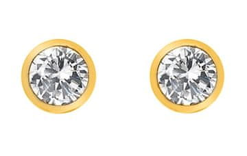 Hot Diamonds Pozlačeni uhani s topazom in pravim diamantom Gemstone DE832