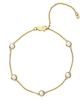 Hot Diamonds Pozlačena zapestnica s topazom in pravim diamantom Gemstone DL698