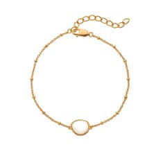 Hot Diamonds Elegantna pozlačena zapestnica z diamantom in biserom Golden Edit Soul DL704