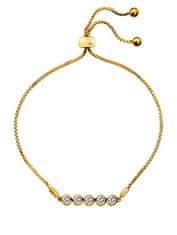 Hot Diamonds Očarljiva pozlačena zapestnica s topazom in pravim diamantom Gemstone DL699