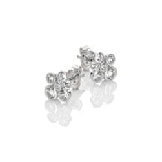 Hot Diamonds Očarljivi srebrni uhani z diamanti in topazom Tender DE836