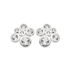 Hot Diamonds Očarljivi srebrni uhani z diamanti in topazom Tender DE836