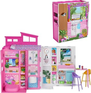 Mattel Barbie počitniška hiška z Barbie lutko (HRJ77)