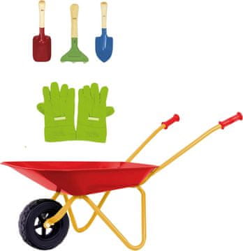 Klein Toys Otroška kovinska samokolnica s priborom