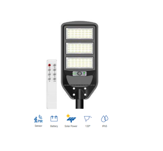 Optonica  LED solarna cestna svetilka 6000k 1800lm IP65 s senzorjem in daljincem