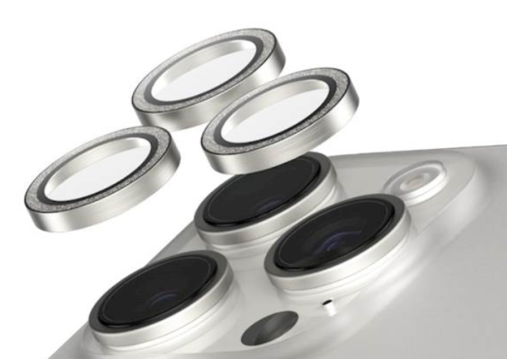  Panzerglass Safe Kam zaščitno steklo za kamero, za iPhone 16 Pro/16 Pro Max, srebrno bleščeče