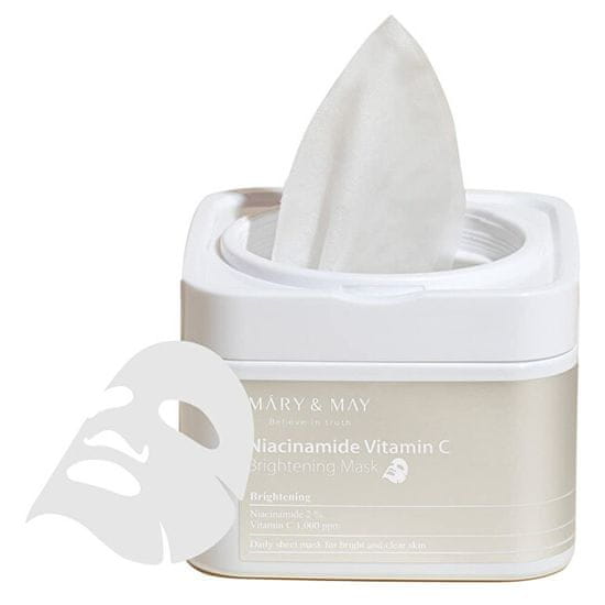 MÁRY & MAY Niacinamide Vitamin C Brightening Mask (maska za osvetlitev) 30 kosov