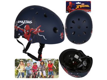 MARVEL COMICS MARVEL Spider-Man Temno modra otroška kolesarska čelada, športna, lahka, nastavljiva 52-56 cm