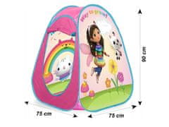 DreamWorks Gabbyin Mačji Domek – SAMOPOSTAVLJIV ŠOTOR za otroke, za vrt in hišo, PLAŽNI, s torbo z ročajem, 75x75x90 cm