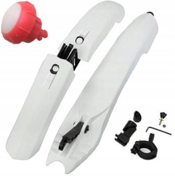 Korbi Komplet blatnikov za kolo – spredaj in zadaj, 26–29", beli z LED osvetlitvijo