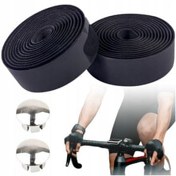 Korbi Trak za krmilo za kolo iz udobne pene, črn – komplet 2 kosov