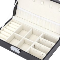 Korbi Prostorna škatlica za nakit F8 – črna, elegantni organizator