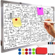 Kruzzel Magnetna tabla briši piši 60x40cm + markerji magneti in gobica