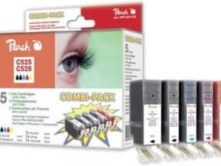 Peach združljive kartuše Canon PGI-525/CLI-526 MultiPack, 2xčrna, cian, magenta, rumena, 19ml, 4x10ml