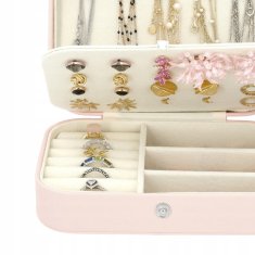 Korbi Rožnata škatlica za nakit C6 – eleganten organizator za shranjevanje nakita