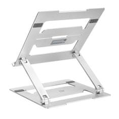 ACT AC8135 zložljivo stojalo za prenosni računalnik, aluminijasto brezstopenjsko nastavljivo višino do 15,6"