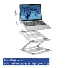 ACT AC8135 zložljivo stojalo za prenosni računalnik, aluminijasto brezstopenjsko nastavljivo višino do 15,6"