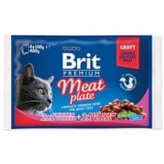 Brit Premium Cat Mesni krožnik v omaki Multi 400g (4x100g)
