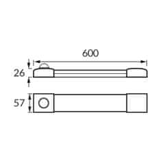 Ideus LED linearna svetilka 60cm 18W 4000K 2410lm IP20 s senzorjem 