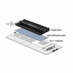 Delock pasivni hladilnik za M.2 NVMe SSD 70mm flat črn 18285