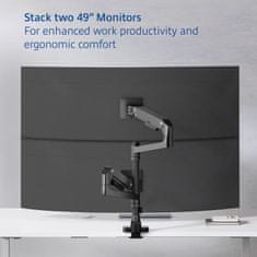 ACT AC8343 dvojna roka za monitor Office Premium s plinsko vzmetjo, nameščeno na drog do 49" (20kg)