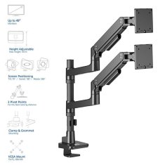ACT AC8343 dvojna roka za monitor Office Premium s plinsko vzmetjo, nameščeno na drog do 49" (20kg)