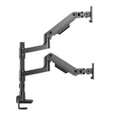 ACT AC8343 dvojna roka za monitor Office Premium s plinsko vzmetjo, nameščeno na drog do 49" (20kg)